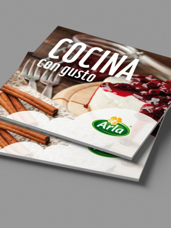 Blank square catalog mock up on light grey background.